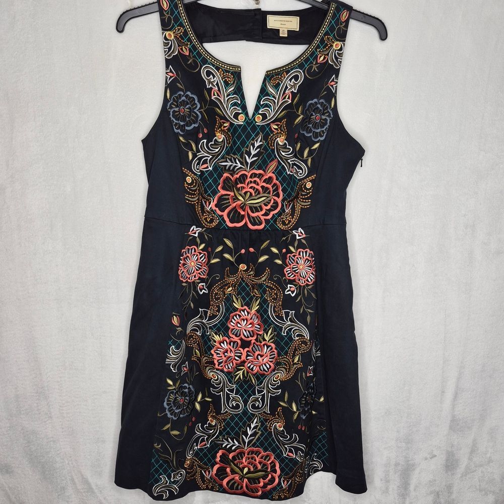 Moulinette Soeurs Floral Embroidered Sleeveless Midi Dress Size 10